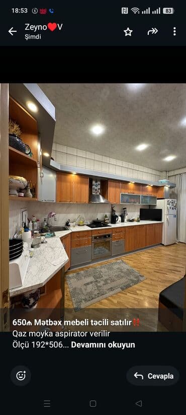 *650₼ Mətbəx mebeli təcili satılır‼️* Qaz moyka aspirator verilir Ölçü lalafo.az -da *650₼ Mətbəx mebeli təcili satılır‼️* Qaz moyka aspirator verilir Ölçü