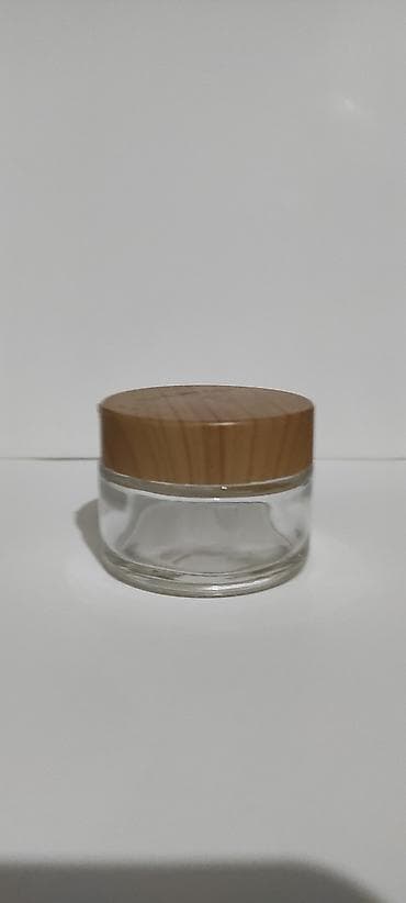 Şüşə kosmetik qab – bambuk naxışlı qapaqla - Material: qalın, şəffaf lalafo.az -da Şüşə kosmetik qab – bambuk naxışlı qapaqla - Material: qalın, şəffaf