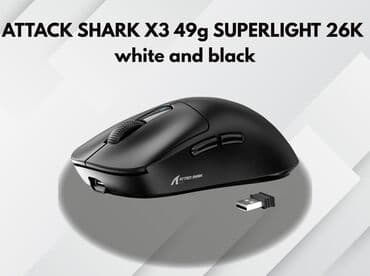 Attack Shark X3 49g ağ və qara variantları mövcuddur. Çəki: 49 g (±3 lalafo.az -da Attack Shark X3 49g ağ və qara variantları mövcuddur. Çəki: 49 g (±3