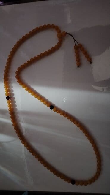 Цепочки: 108 dənə kəhrəba 3 dənə aslan göz - Material: Bal rəngli muncuqlar at lalafo.az — 1 Цепочки: 108 dənə kəhrəba 3 dənə aslan göz - Material: Bal rəngli muncuqlar — 1