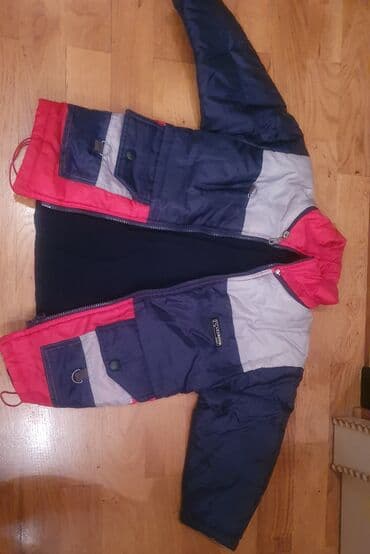 Uşaq üçün qışlıq jaket - Model: rəngli blok dizaynı (tünd göy, boz və lalafo.az -da Uşaq üçün qışlıq jaket - Model: rəngli blok dizaynı (tünd göy, boz və
