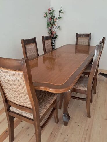 Qonaq otağı üçün, Oval masa, 6 stul lalafo.az -da Qonaq otağı üçün, Oval masa, 6 stul