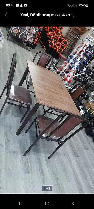 Yeni, Dördbucaq masa, 4 stul, Açılmayan, Stullar ilə lalafo.az -da Yeni, Dördbucaq masa, 4 stul, Açılmayan, Stullar ilə