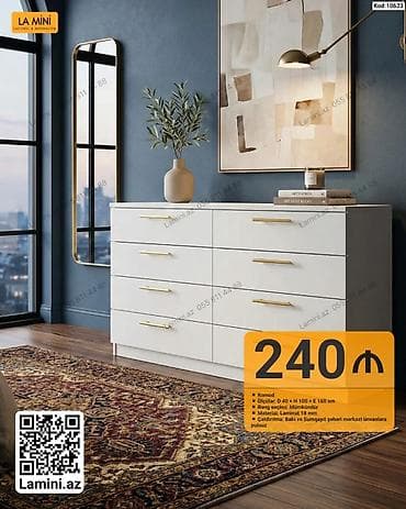 Komod – La Mini - Ölçülər: Dərinlik 40 sm × Hündürlük 100 sm × En 160 lalafo.az -da Komod – La Mini - Ölçülər: Dərinlik 40 sm × Hündürlük 100 sm × En 160