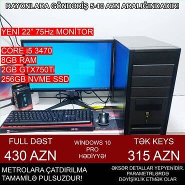 Oyun üçün Kompüter "Core i5 3470 GTX750Ti 2GB 256GB NVME” ⭐Tək Sistem lalafo.az -da Oyun üçün Kompüter "Core i5 3470 GTX750Ti 2GB 256GB NVME” ⭐Tək Sistem