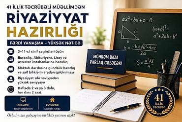 Repetitor, Riyaziyyat, Azərbaycan dili, İmtahanlara hazırlıq, Abituriyent hazırlığı lalafo.az -da Repetitor, Riyaziyyat, Azərbaycan dili, İmtahanlara hazırlıq, Abituriyent hazırlığı