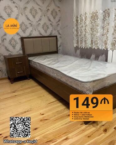 Təknəfərlik çarpayı, Bazasız, Matras ilə, Siyirməli lalafo.az -da Təknəfərlik çarpayı, Bazasız, Matras ilə, Siyirməli