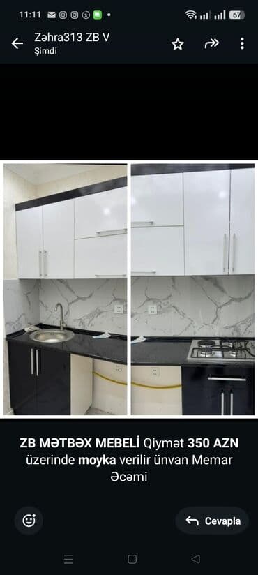 *ZB* *MƏTBƏX MEBELİ* Qiymət *350 AZN* üzerinde *moyka* verilir ünvan lalafo.az -da *ZB* *MƏTBƏX MEBELİ* Qiymət *350 AZN* üzerinde *moyka* verilir ünvan