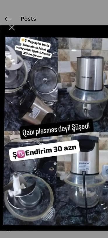 ELIND WOLF elektrik doğrayıcı - Şüşə qablı mətbəx doğrayıcısı (qabı lalafo.az -da ELIND WOLF elektrik doğrayıcı - Şüşə qablı mətbəx doğrayıcısı (qabı