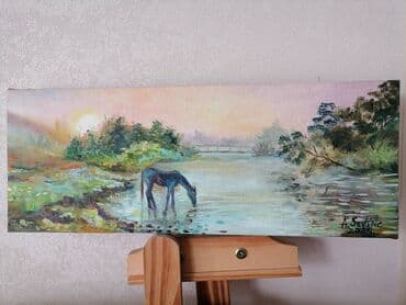 Пейзаж Холст Масло 40 см х 15 см lalafo.az -da Пейзаж Холст Масло 40 см х 15 см