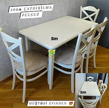 Mətbəx üçün, Yeni, Açılmayan, Dördbucaq masa, 4 stul lalafo.az -da Mətbəx üçün, Yeni, Açılmayan, Dördbucaq masa, 4 stul