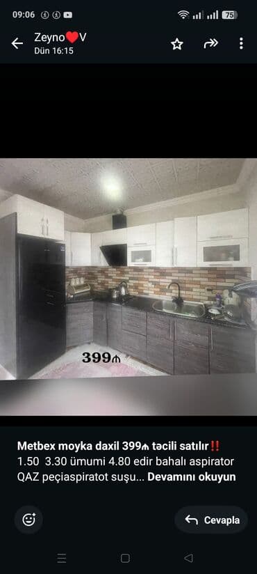 *Metbex moyka daxil 399₼ təcili satılır*‼️ 1.50 3.30 ümumi 4.80 edir lalafo.az -da *Metbex moyka daxil 399₼ təcili satılır*‼️ 1.50 3.30 ümumi 4.80 edir