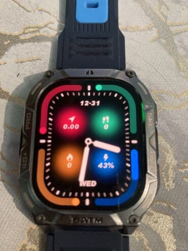 Запонки: Смарт часы, Умные, Водонепроницаемый, цвет - Голубой at lalafo.az — 1 Запонки: Смарт часы, Умные, Водонепроницаемый, цвет - Голубой — 1