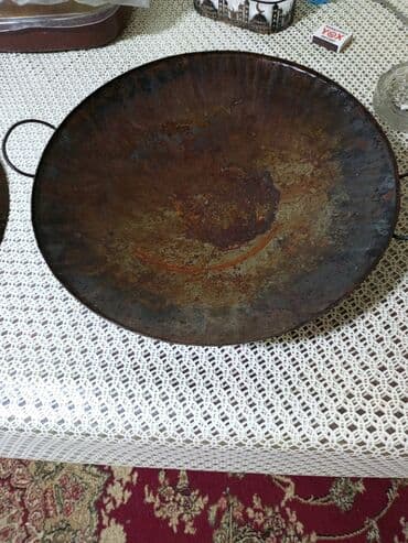 Dəmir sac tava və qapaq dəsti - Material: qalın karbon/dəmir sac - lalafo.az -da Dəmir sac tava və qapaq dəsti - Material: qalın karbon/dəmir sac -