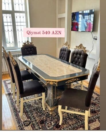 Qonaq otağı üçün, Yeni, Açılmayan, Dördbucaq masa, 6 stul lalafo.az -da Qonaq otağı üçün, Yeni, Açılmayan, Dördbucaq masa, 6 stul