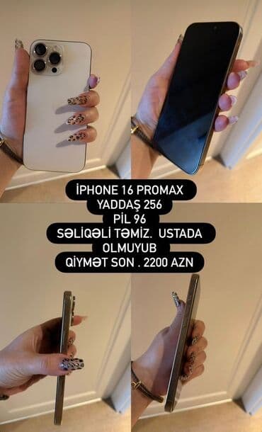 IPhone 16 Pro Max, 256 GB, Ağ lalafo.az -da IPhone 16 Pro Max, 256 GB, Ağ