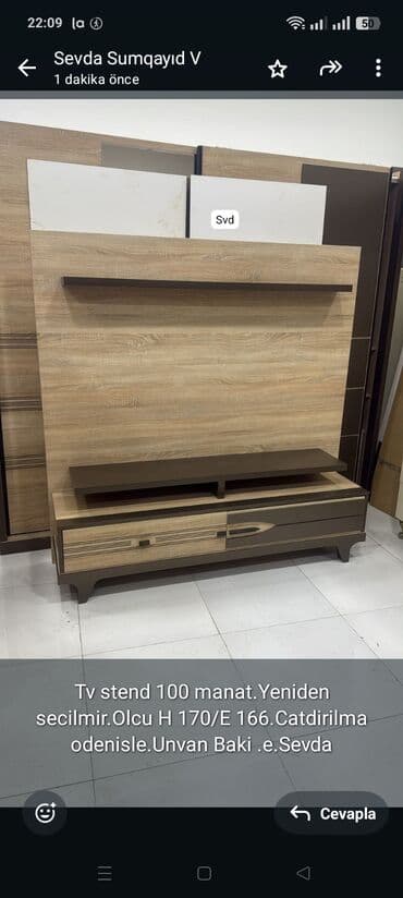 Tv stend 100 manat.Yeniden secilmir.Olcu H 170/E 166.Catdirilma lalafo.az -da Tv stend 100 manat.Yeniden secilmir.Olcu H 170/E 166.Catdirilma