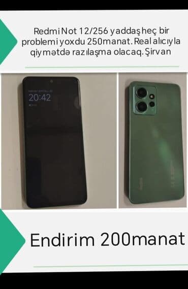 Redmi Note 12, 256 GB, rəng - Yaşıl lalafo.az -da Redmi Note 12, 256 GB, rəng - Yaşıl