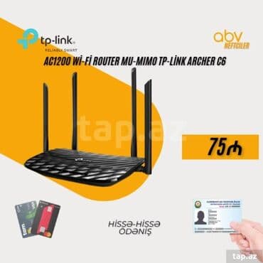 AC1200 Wi-Fi Router TP-Link Archer C6Hörmətli müştərilərimiz, bənzərli lalafo.az -da AC1200 Wi-Fi Router TP-Link Archer C6Hörmətli müştərilərimiz, bənzərli