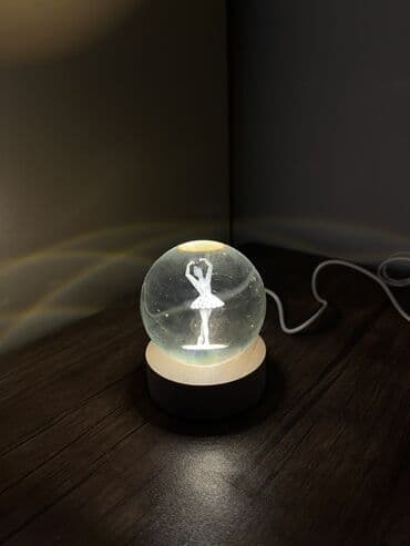 Şüşə Kürə LED Masa Lampası – Baletçi fiqurlu - Dizayn: Şəffaf şüşə lalafo.az -da Şüşə Kürə LED Masa Lampası – Baletçi fiqurlu - Dizayn: Şəffaf şüşə