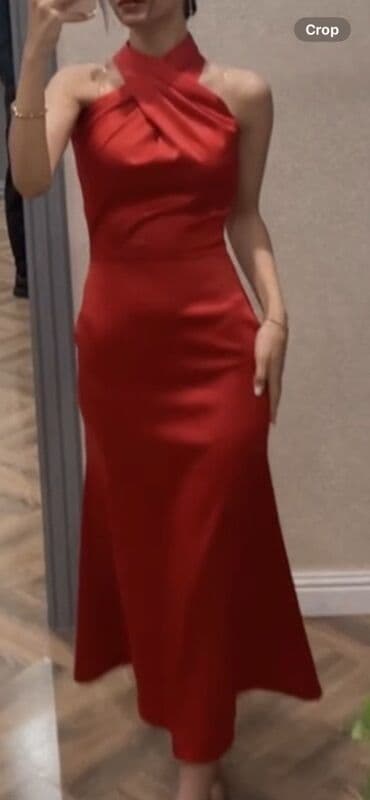 Zərif qırmızı ziyafət donu Toy paltari - Model: Midi uzunluq, A-kəsim lalafo.az -da Zərif qırmızı ziyafət donu Toy paltari - Model: Midi uzunluq, A-kəsim