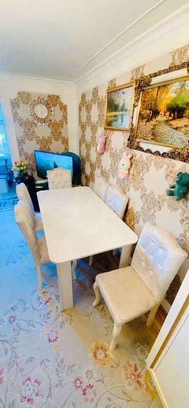 Qonaq otağı üçün, Açılan, Dördbucaq masa, 6 stul lalafo.az -da Qonaq otağı üçün, Açılan, Dördbucaq masa, 6 stul