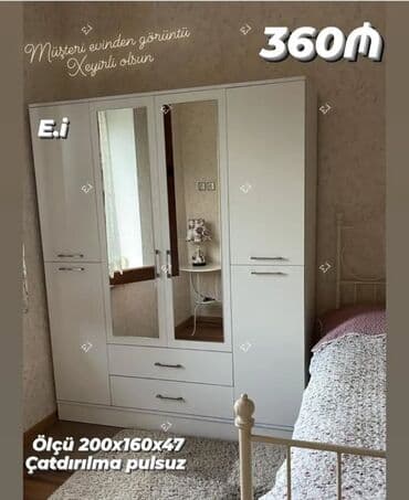 Açılan, 4 qapılı Düz dolab, Qarderob, paltar dolabı lalafo.az -da Açılan, 4 qapılı Düz dolab, Qarderob, paltar dolabı