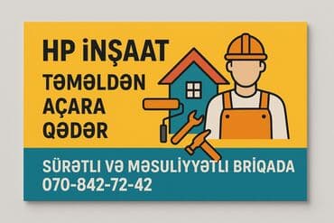 HP İnşaat – təməlqoymadan “açara qədər” tam tikinti xidməti. ⸻ lalafo.az -da HP İnşaat – təməlqoymadan “açara qədər” tam tikinti xidməti. ⸻