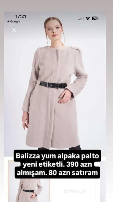 Palto, Standart, rəng - Bej lalafo.az -da Palto, Standart, rəng - Bej