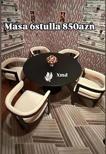 Mətbəx üçün, Yeni, Yumru masa, 6 stul lalafo.az -da Mətbəx üçün, Yeni, Yumru masa, 6 stul