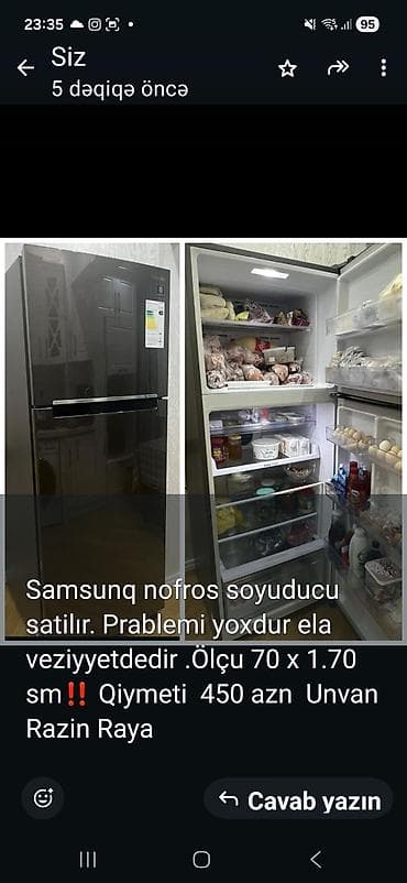 2 qapılı Samsung Soyuducu Satılır, rəng - Boz lalafo.az -da 2 qapılı Samsung Soyuducu Satılır, rəng - Boz