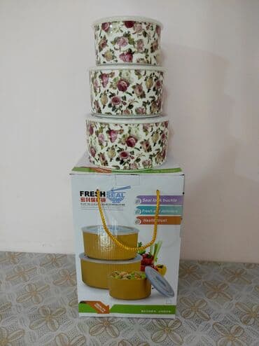 Сушилки: Məhsul: Qapaqlı 3-lü saxlama qabı dəsti - Material: Keramika (çini at lalafo.az — 1 Сушилки: Məhsul: Qapaqlı 3-lü saxlama qabı dəsti - Material: Keramika (çini — 1