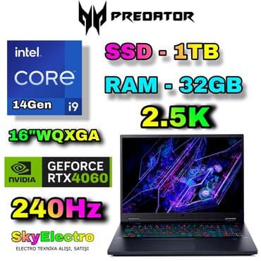 Yeni Acer Predator, 16 ", Intel Core i9, 1 TB, Rayonlara çatdırılma, Ödənişli çatdırılma, Ünvandan götürmə lalafo.az -da Yeni Acer Predator, 16 ", Intel Core i9, 1 TB, Rayonlara çatdırılma, Ödənişli çatdırılma, Ünvandan götürmə