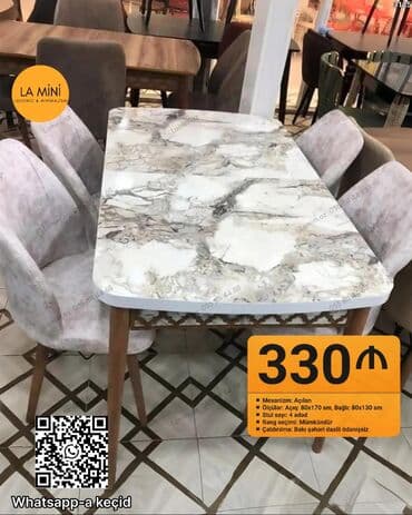 Mətbəx üçün, Açılan, Dördbucaq masa, 4 stul lalafo.az -da Mətbəx üçün, Açılan, Dördbucaq masa, 4 stul