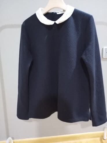 Qadın köynəyi/bluzu - Rəng: tünd göy (lacivərt) - Yaxa: kontrast ağ lalafo.az -da Qadın köynəyi/bluzu - Rəng: tünd göy (lacivərt) - Yaxa: kontrast ağ