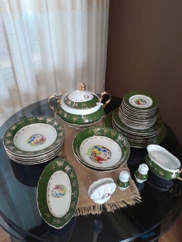 Nahar dəsti, rəng - Yaşıl, Farfor lalafo.az -da Nahar dəsti, rəng - Yaşıl, Farfor