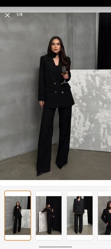 Qadınlar üçün şıq dəst: qara kostyum və daşlı büstlye - 2 parçalı lalafo.az -da Qadınlar üçün şıq dəst: qara kostyum və daşlı büstlye - 2 parçalı