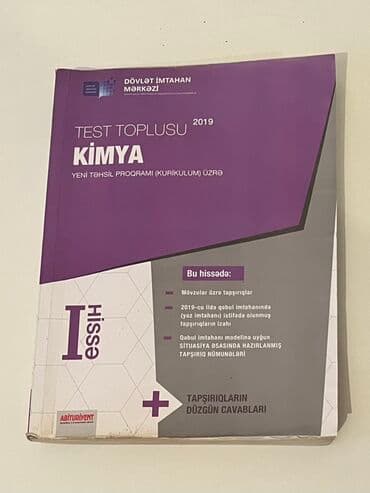 Kimya Testlər 11-ci sinif, 1-ci hissə, 2019 il lalafo.az -da Kimya Testlər 11-ci sinif, 1-ci hissə, 2019 il