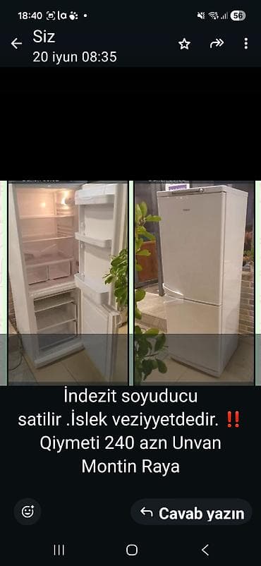 2 qapılı Indesit Soyuducu Satılır, rəng - Ağ lalafo.az -da 2 qapılı Indesit Soyuducu Satılır, rəng - Ağ