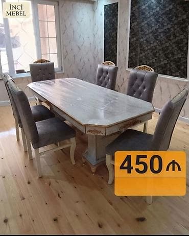 Для гостиной, Новый, Нераскладной, Прямоугольный стол, 6 стульев at lalafo.az Для гостиной, Новый, Нераскладной, Прямоугольный стол, 6 стульев
