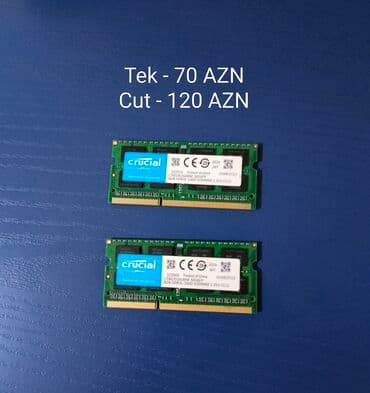 Operativ yaddaş (RAM) Crucial, 8 GB, 1600 Mhz, DDR3, Noutbuk üçün lalafo.az -da Operativ yaddaş (RAM) Crucial, 8 GB, 1600 Mhz, DDR3, Noutbuk üçün