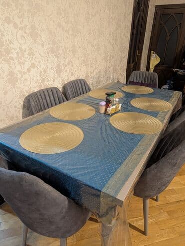 Qonaq otağı üçün, İşlənmiş, Açılan, Kvadrat masa, 6 stul lalafo.az -da Qonaq otağı üçün, İşlənmiş, Açılan, Kvadrat masa, 6 stul