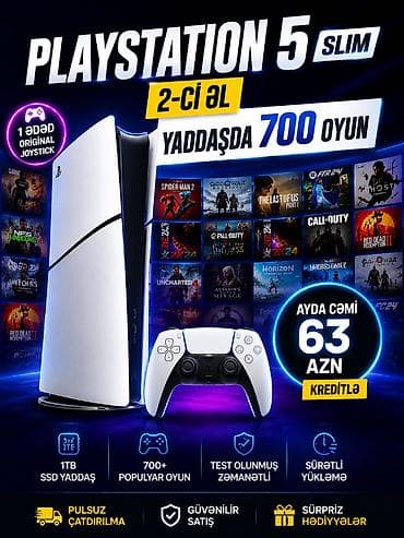 PlayStation 5 Slim – 2-ci əl Xüsusiyyətlər: - 1 TB SSD yaddaş - lalafo.az -da PlayStation 5 Slim – 2-ci əl Xüsusiyyətlər: - 1 TB SSD yaddaş -