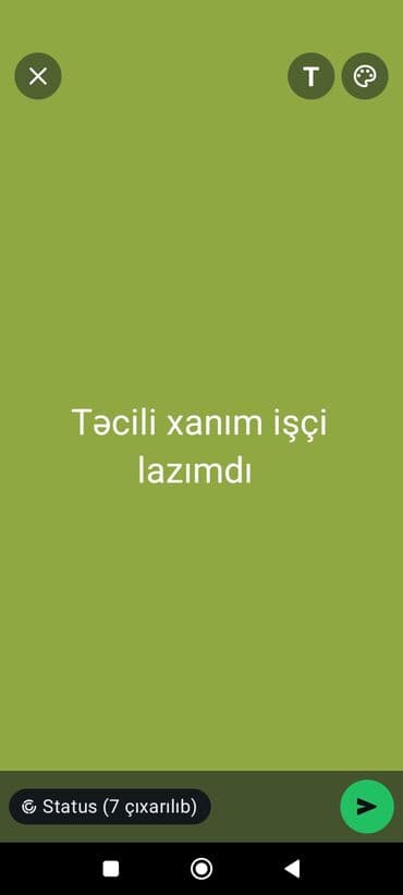 Xadimə tələb olunur, İstənilən yaş, 1 ildən az təcrübə, 6/1, Gündəlik ödəniş lalafo.az -da Xadimə tələb olunur, İstənilən yaş, 1 ildən az təcrübə, 6/1, Gündəlik ödəniş