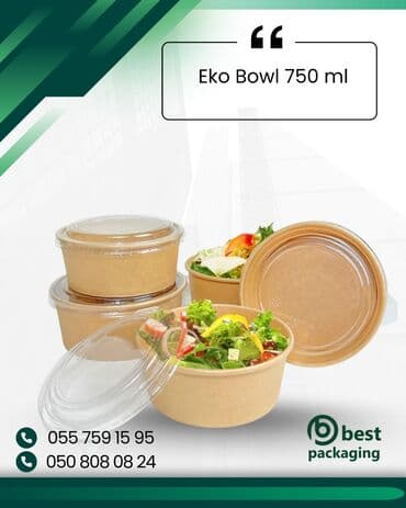 Eko qablar müxtəlif qida məhsulları, o cümlədən salatlar, meyvələr və lalafo.az -da Eko qablar müxtəlif qida məhsulları, o cümlədən salatlar, meyvələr və