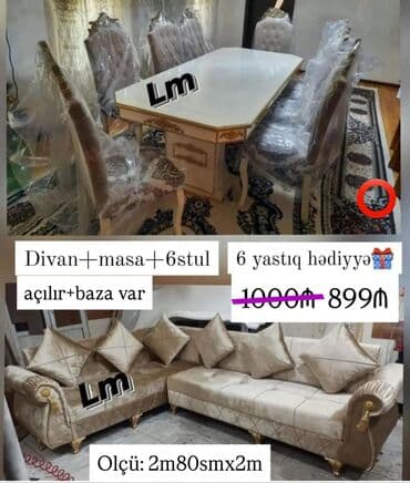 *👑Divan+ Masa dəsti👑* Sifarişlə hazırlanır. Dəst şəkildə : *899₼* lalafo.az -da *👑Divan+ Masa dəsti👑* Sifarişlə hazırlanır. Dəst şəkildə : *899₼*