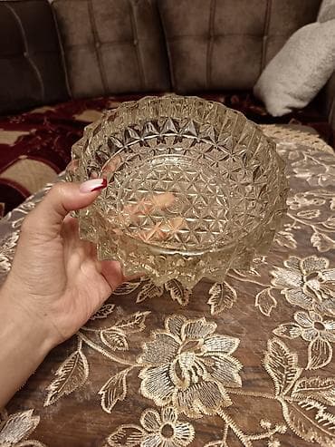 Kəna (kristal üslublu) şüşə meyvə/gödək qab - Material: qalın, şəffaf lalafo.az -da Kəna (kristal üslublu) şüşə meyvə/gödək qab - Material: qalın, şəffaf