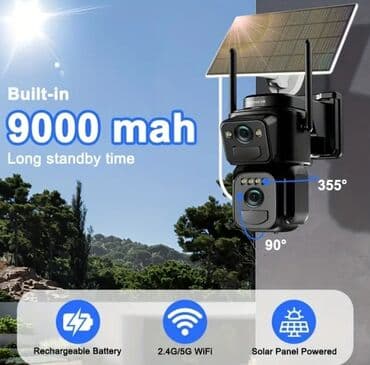 Günəş panelli Wi‑Fi təhlükəsizlik kamerası - İnteqrə olunmuş 9000 mAh lalafo.az -da Günəş panelli Wi‑Fi təhlükəsizlik kamerası - İnteqrə olunmuş 9000 mAh