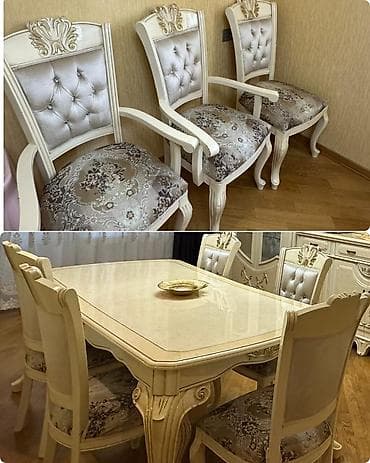 Для гостиной, Б/у, Прямоугольный стол, 8 стульев at lalafo.az Для гостиной, Б/у, Прямоугольный стол, 8 стульев