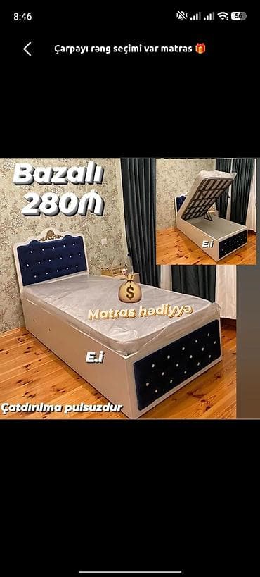 Yeni, Təknəfərlik çarpayı, Bazalı, Matras ilə lalafo.az -da Yeni, Təknəfərlik çarpayı, Bazalı, Matras ilə